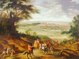 Louis XIV avec Versailles au loin